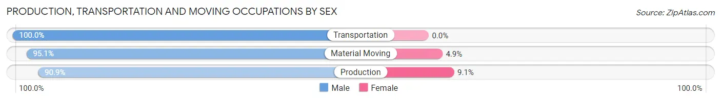 Production, Transportation and Moving Occupations by Sex in Rochester Institute of Technology