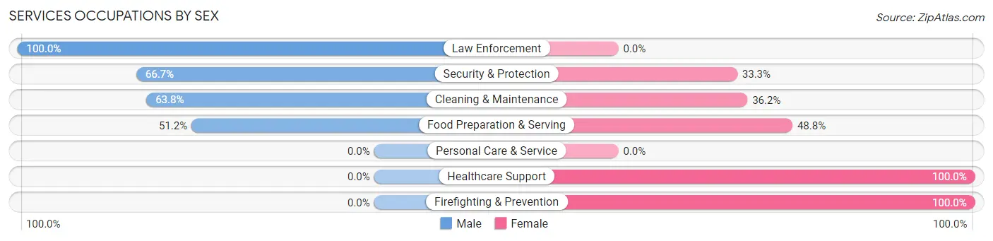 Services Occupations by Sex in Rock Hill