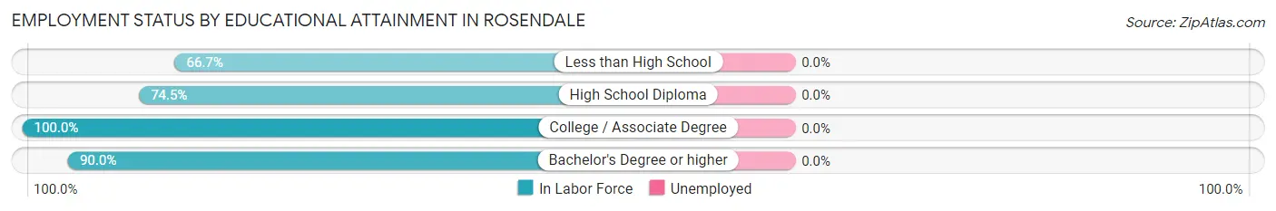 Employment Status by Educational Attainment in Rosendale