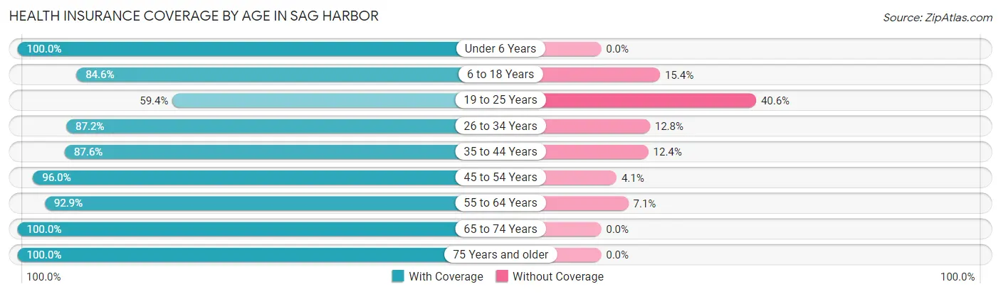 Health Insurance Coverage by Age in Sag Harbor