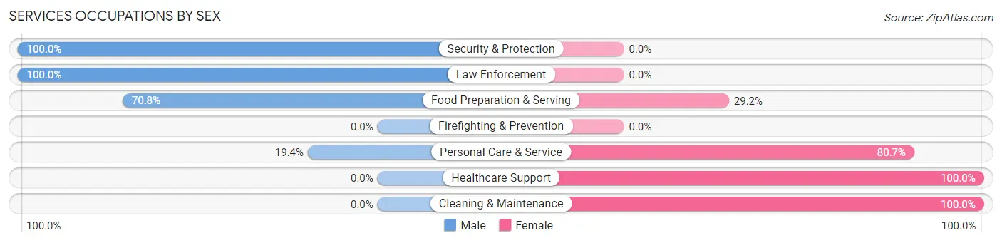 Services Occupations by Sex in Sag Harbor