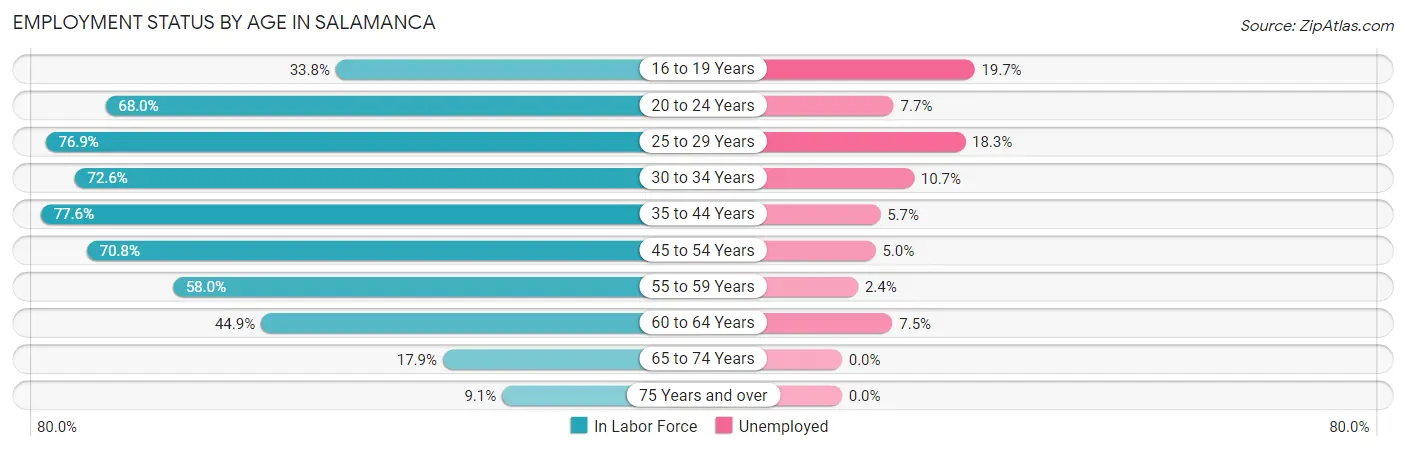 Employment Status by Age in Salamanca
