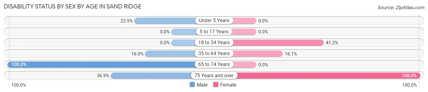 Disability Status by Sex by Age in Sand Ridge