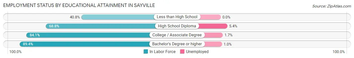 Employment Status by Educational Attainment in Sayville