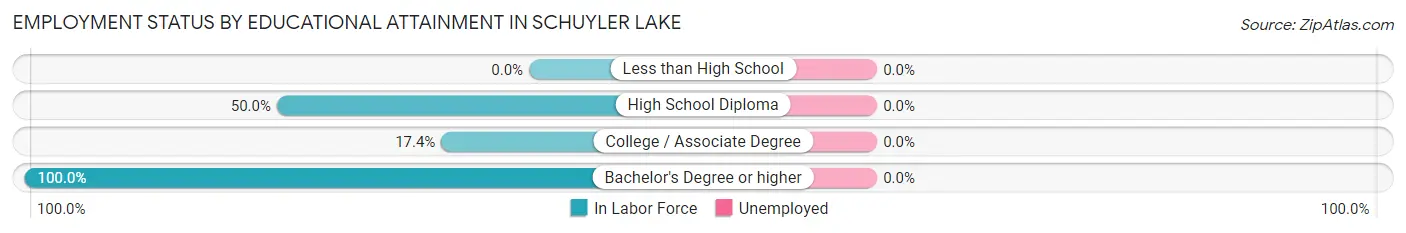 Employment Status by Educational Attainment in Schuyler Lake