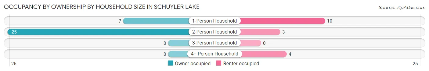 Occupancy by Ownership by Household Size in Schuyler Lake