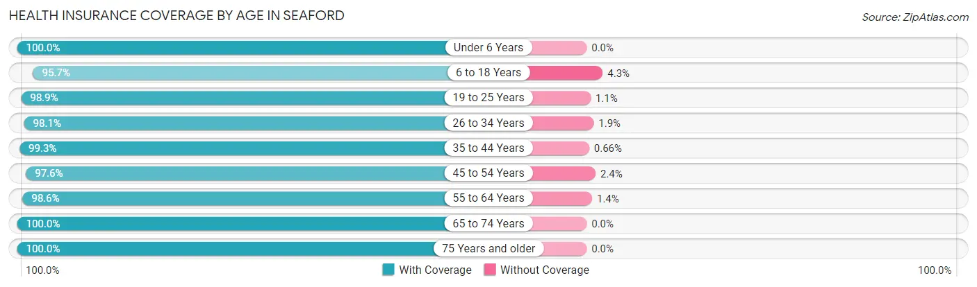 Health Insurance Coverage by Age in Seaford