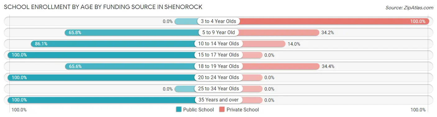 School Enrollment by Age by Funding Source in Shenorock