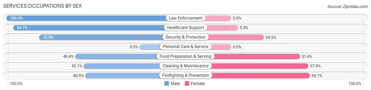 Services Occupations by Sex in Shenorock