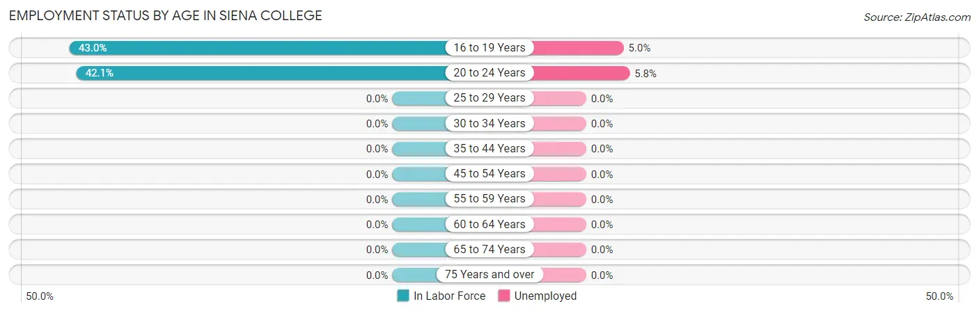 Employment Status by Age in Siena College