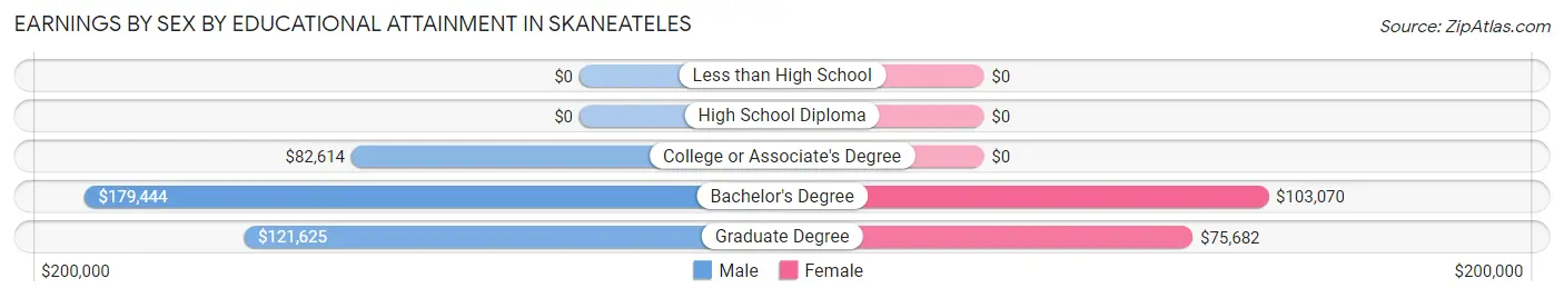 Earnings by Sex by Educational Attainment in Skaneateles