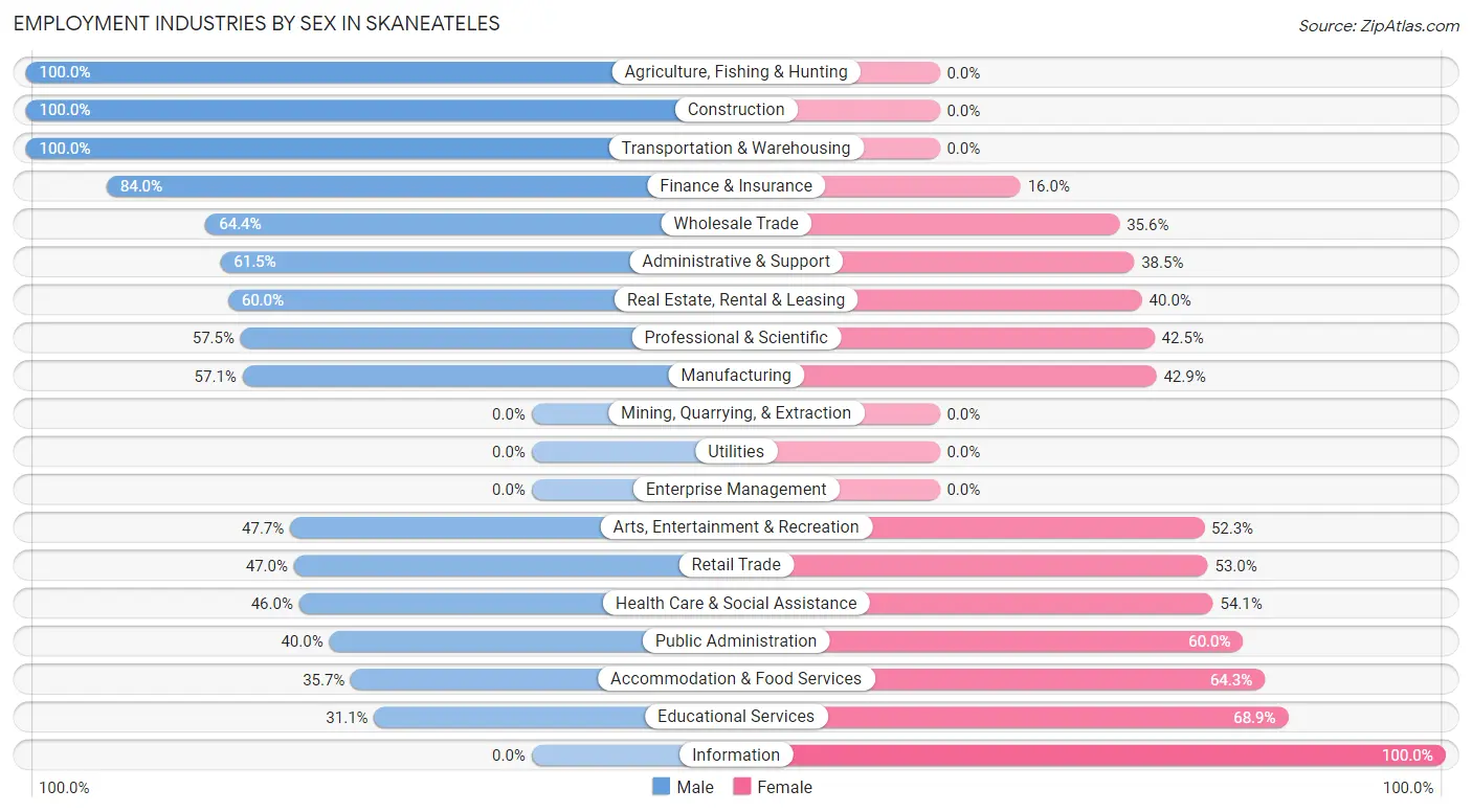 Employment Industries by Sex in Skaneateles