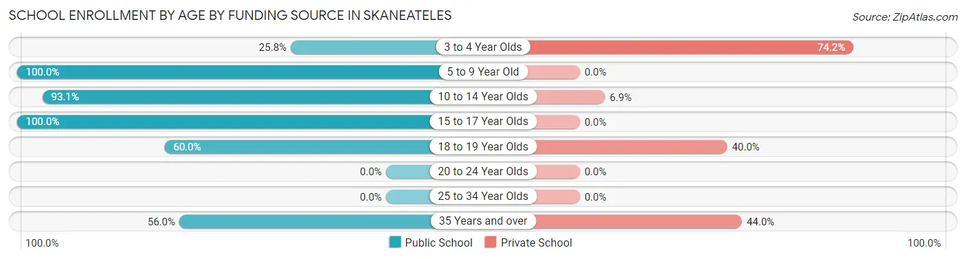 School Enrollment by Age by Funding Source in Skaneateles
