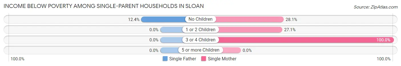 Income Below Poverty Among Single-Parent Households in Sloan