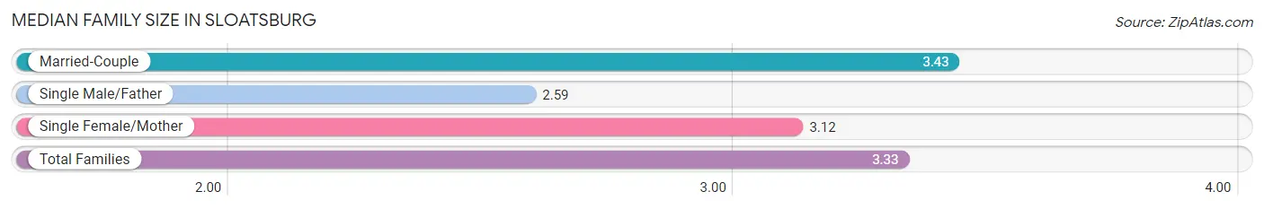 Median Family Size in Sloatsburg