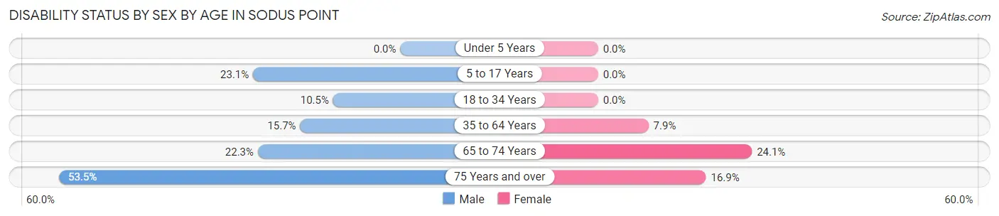 Disability Status by Sex by Age in Sodus Point