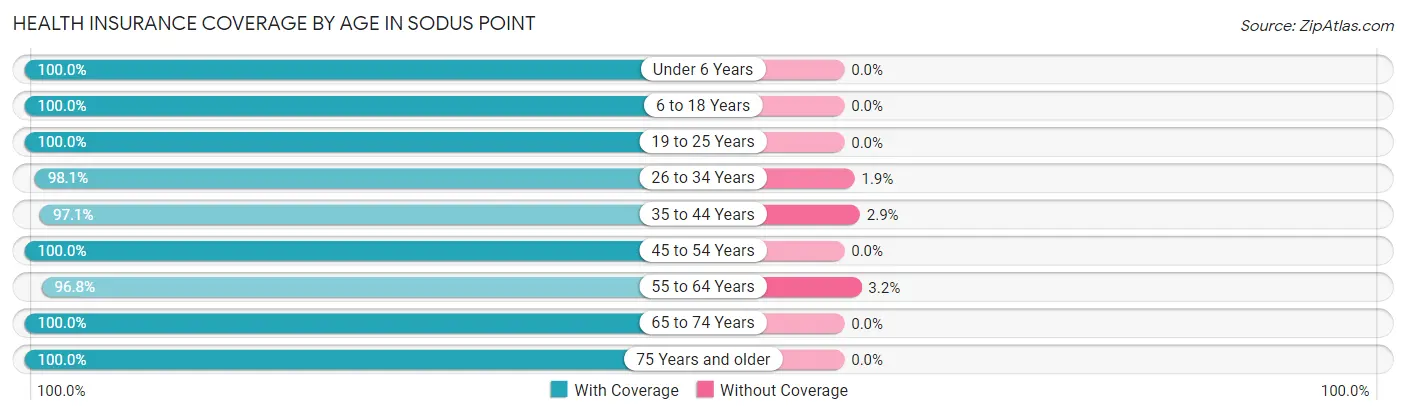 Health Insurance Coverage by Age in Sodus Point