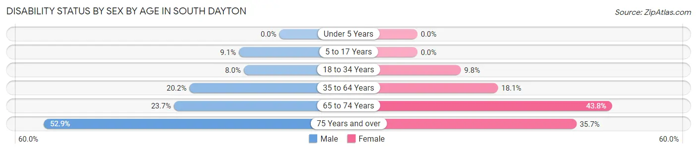 Disability Status by Sex by Age in South Dayton