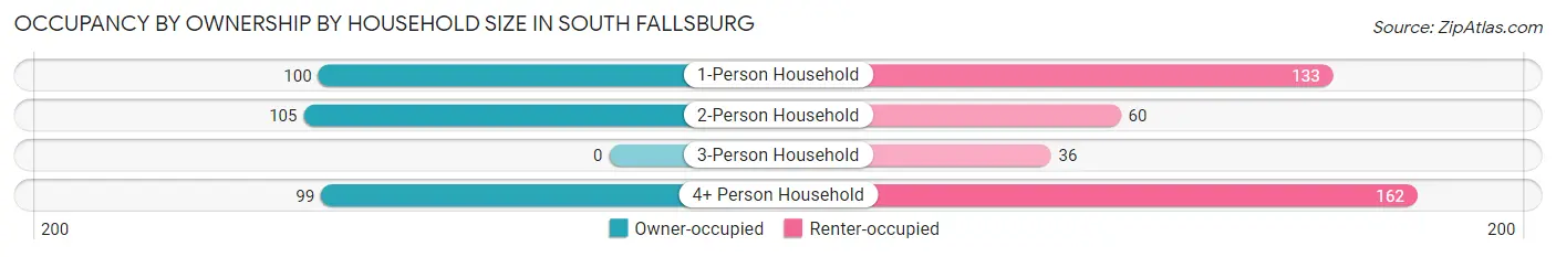 Occupancy by Ownership by Household Size in South Fallsburg