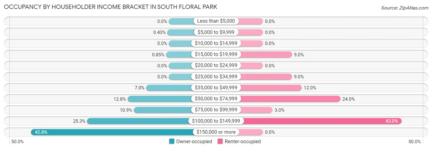 Occupancy by Householder Income Bracket in South Floral Park
