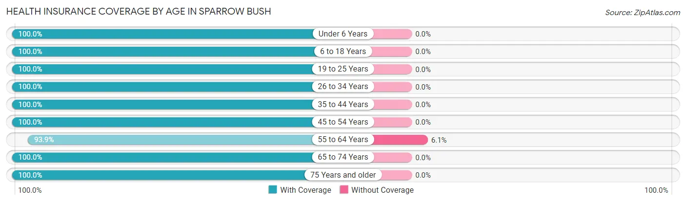 Health Insurance Coverage by Age in Sparrow Bush