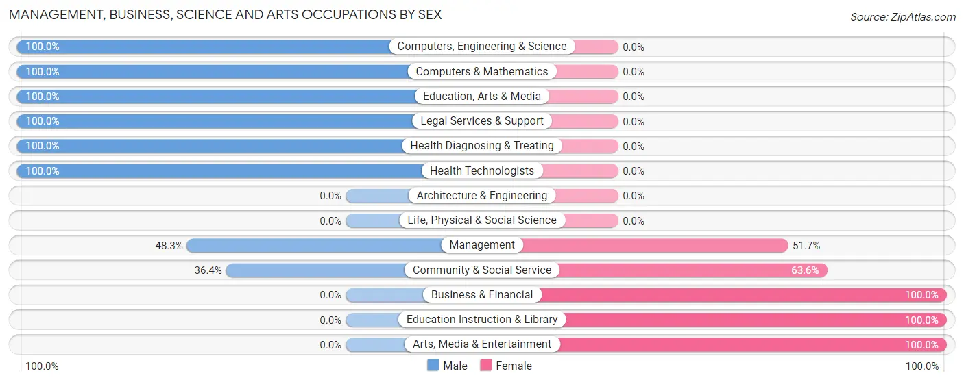 Management, Business, Science and Arts Occupations by Sex in Speculator