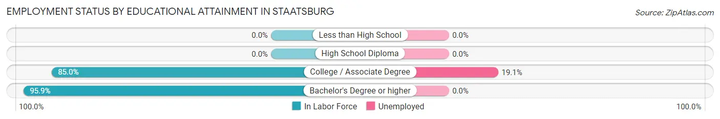 Employment Status by Educational Attainment in Staatsburg