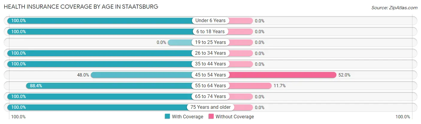 Health Insurance Coverage by Age in Staatsburg