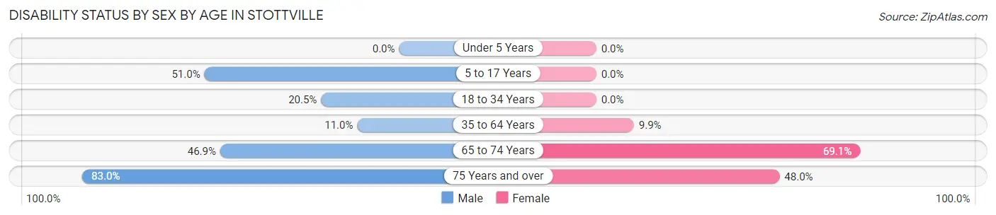 Disability Status by Sex by Age in Stottville