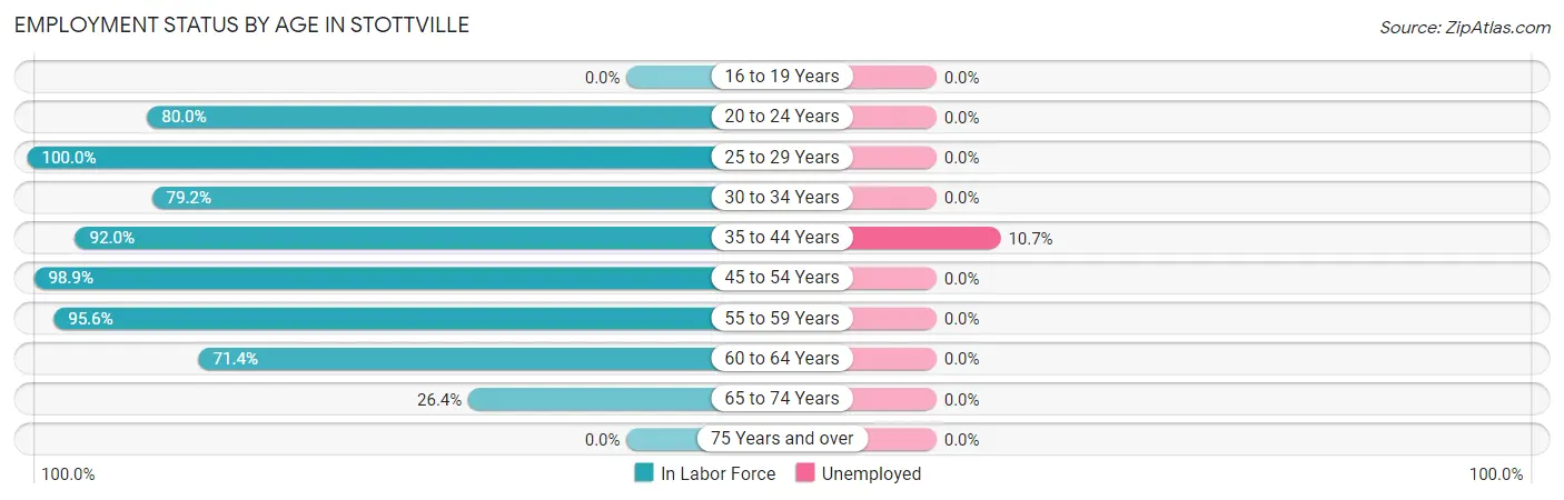 Employment Status by Age in Stottville