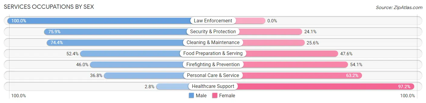 Services Occupations by Sex in Syosset