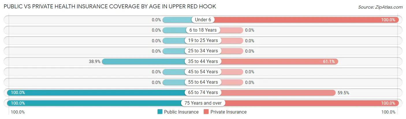 Public vs Private Health Insurance Coverage by Age in Upper Red Hook