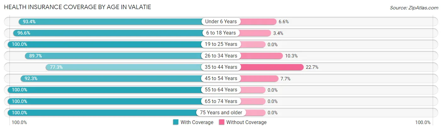 Health Insurance Coverage by Age in Valatie