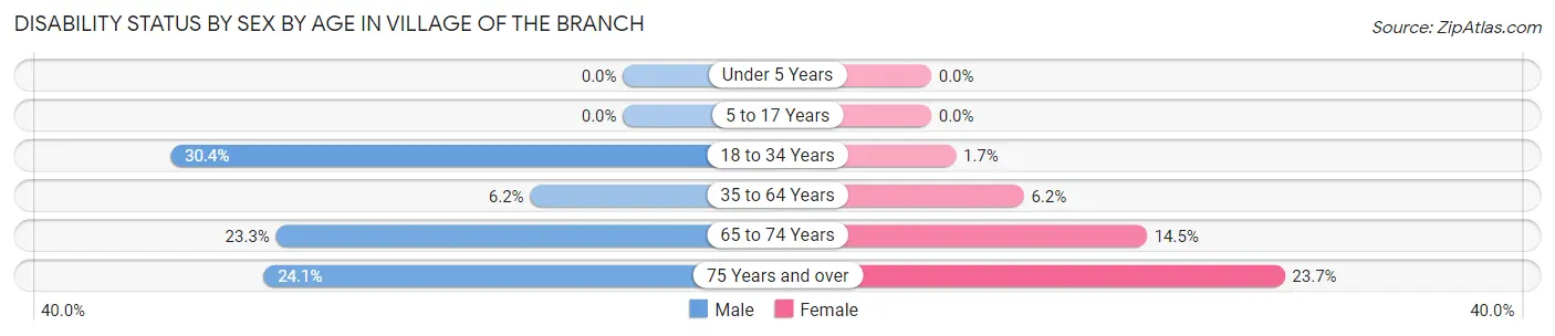 Disability Status by Sex by Age in Village of the Branch