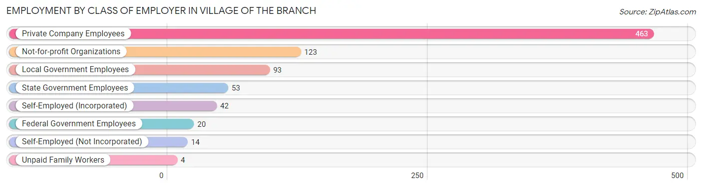 Employment by Class of Employer in Village of the Branch