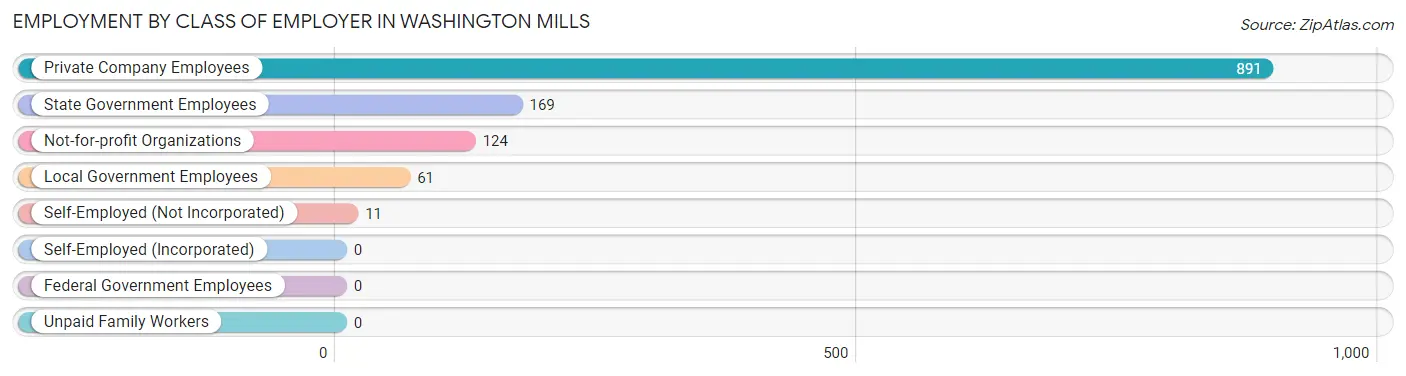 Employment by Class of Employer in Washington Mills