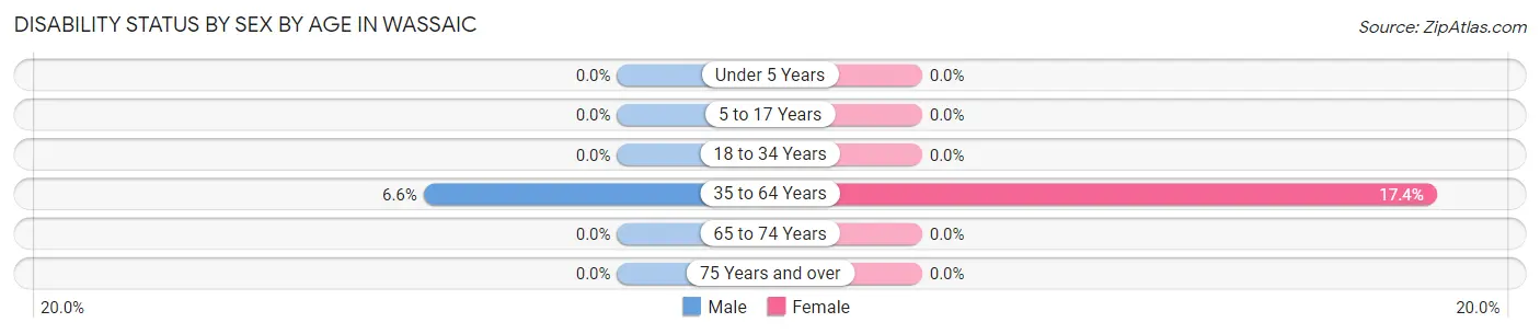Disability Status by Sex by Age in Wassaic
