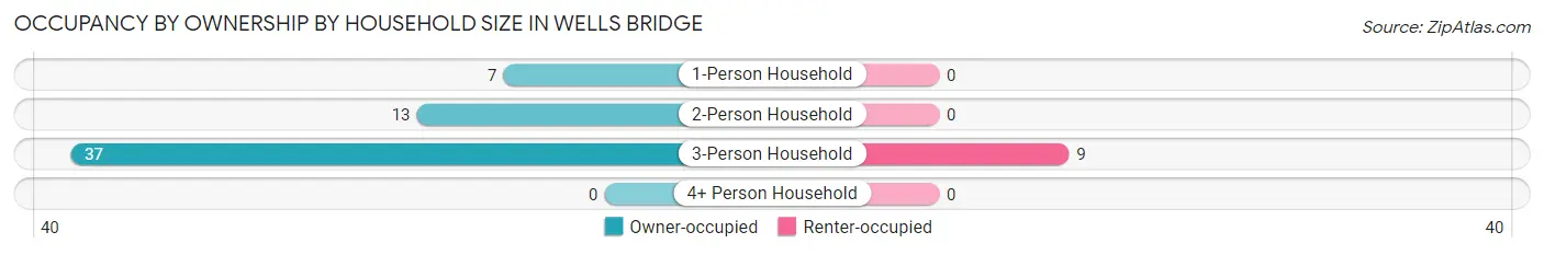 Occupancy by Ownership by Household Size in Wells Bridge