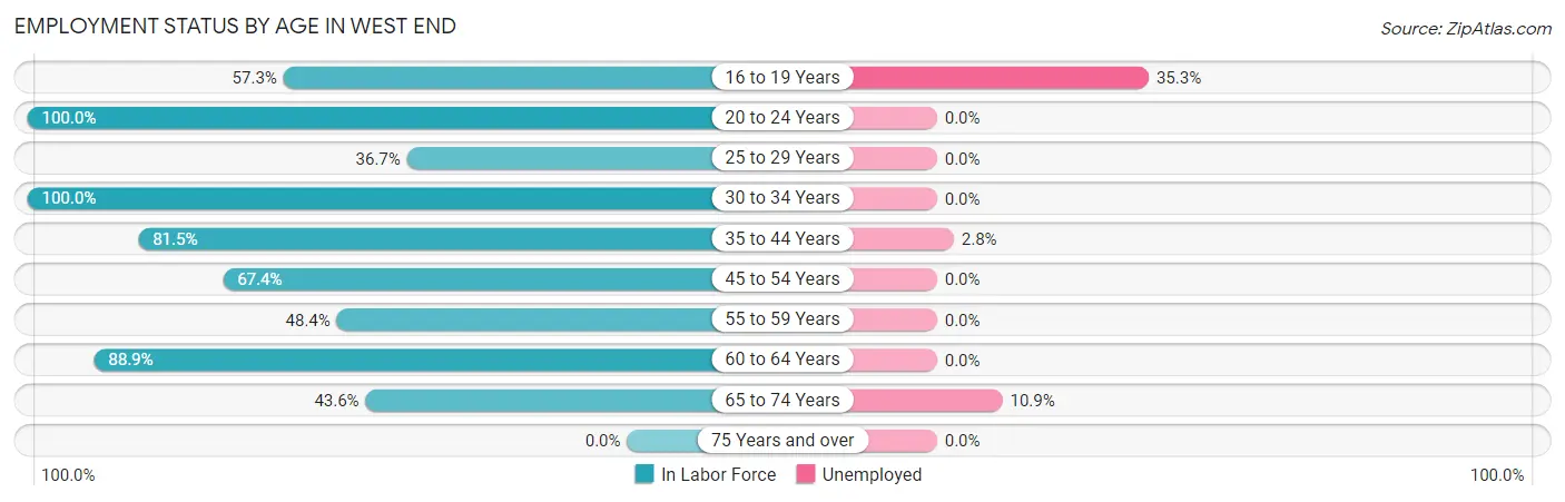 Employment Status by Age in West End