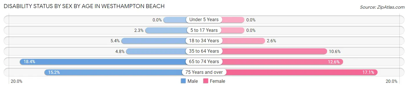 Disability Status by Sex by Age in Westhampton Beach
