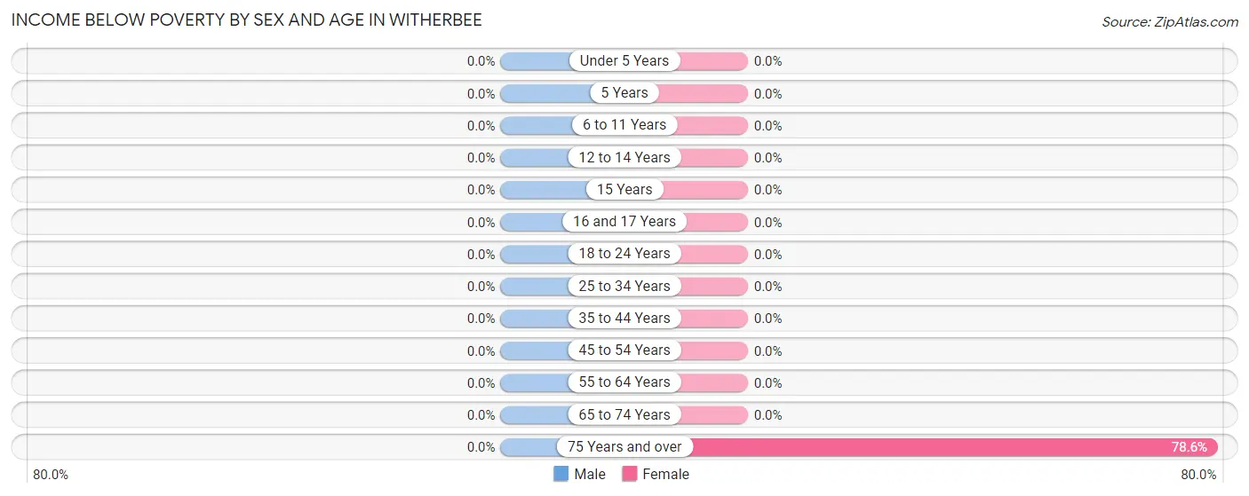 Income Below Poverty by Sex and Age in Witherbee