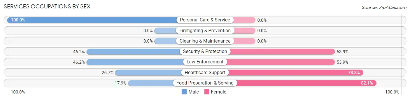 Services Occupations by Sex in Wurtsboro