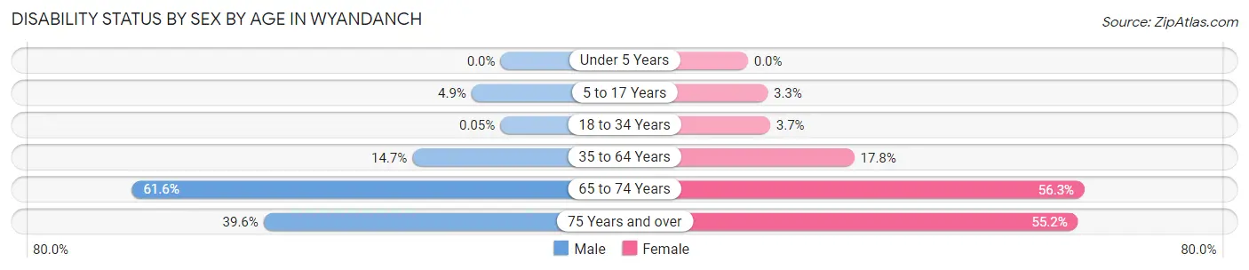 Disability Status by Sex by Age in Wyandanch