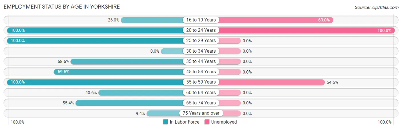 Employment Status by Age in Yorkshire