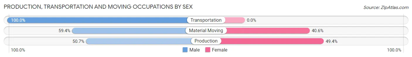 Production, Transportation and Moving Occupations by Sex in Ada