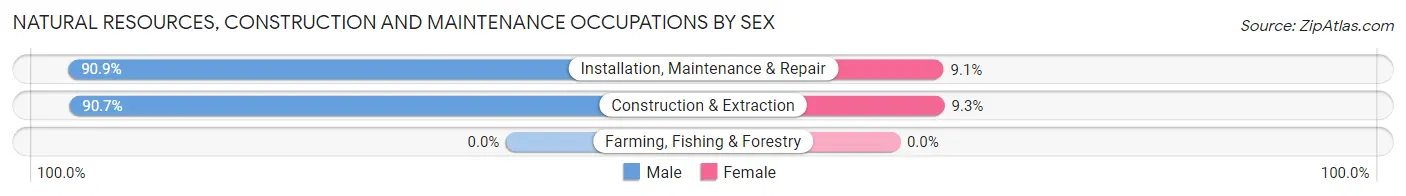 Natural Resources, Construction and Maintenance Occupations by Sex in Amanda