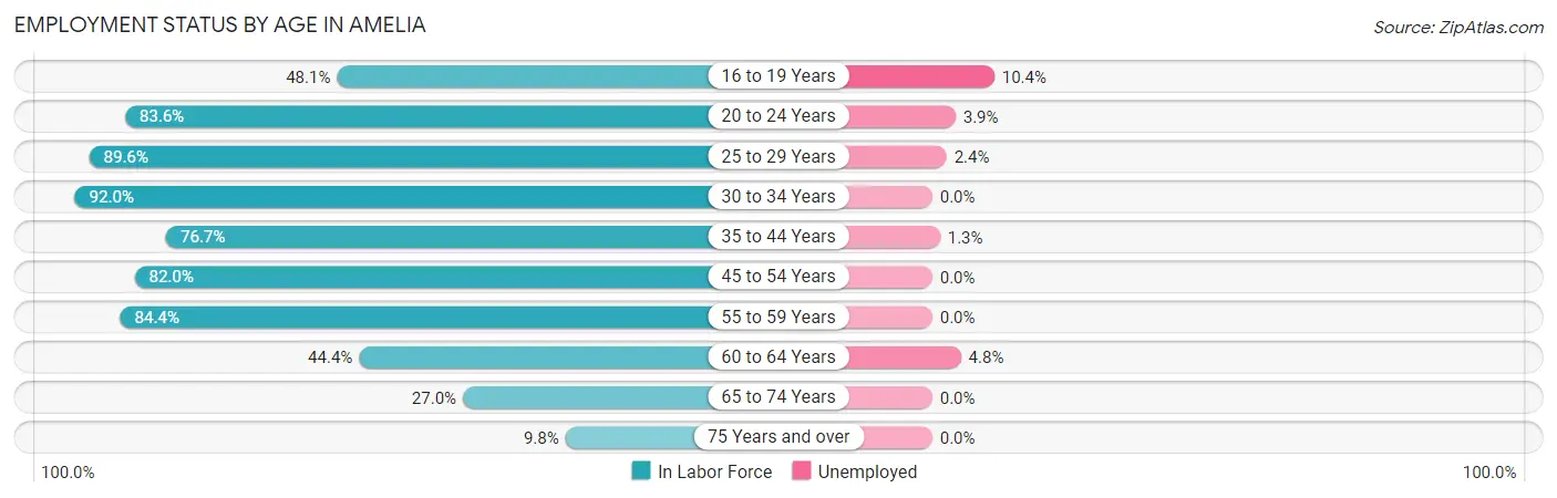 Employment Status by Age in Amelia