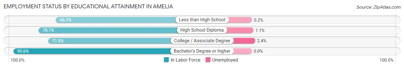 Employment Status by Educational Attainment in Amelia