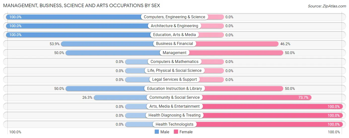 Management, Business, Science and Arts Occupations by Sex in Antwerp