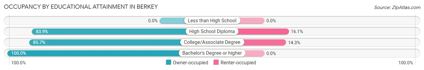 Occupancy by Educational Attainment in Berkey